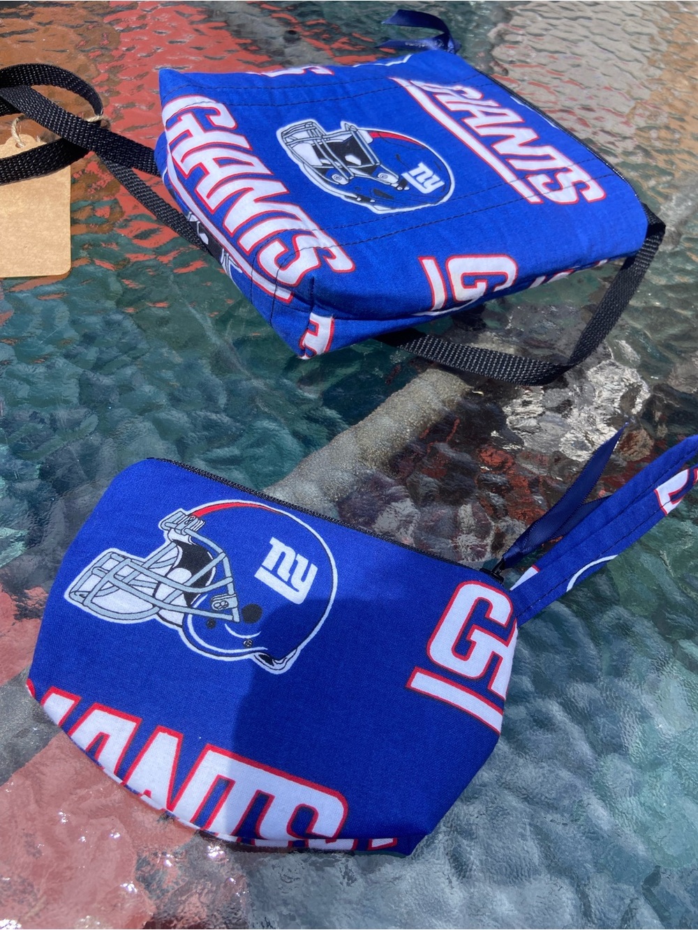 New York Giants Blue Logo Crossbody Wristlet - NFL Team Print